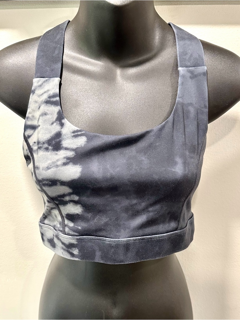 Glyder Tie-Dye Black & Gray Sports Bra Medium